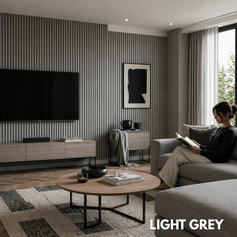Premium Acoustic Slatted Wall Panel (Multiple Colours)