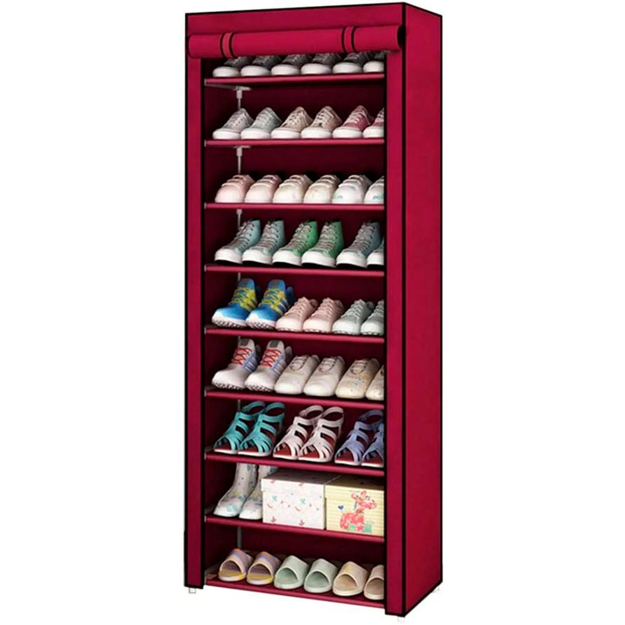 Zapatero de Tela con Puerta Nyana Home 160x30x60 Cm.
