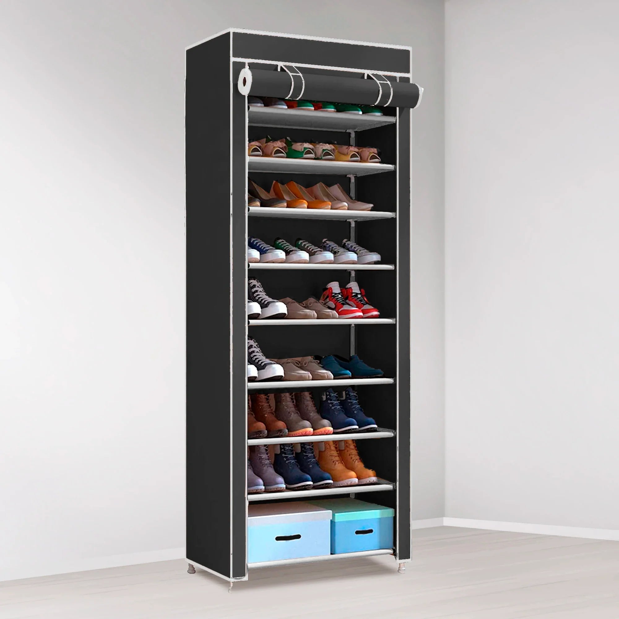 Zapatero de Tela con Puerta Nyana Home 160x30x60 Cm.